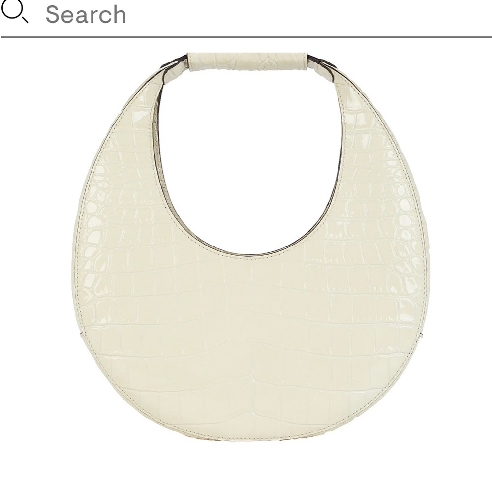 Staud Moon Bag - White Croc-Embossed Leather NWT